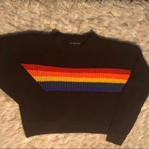 BLACK & RAINBOW FULL COVER SWEATER